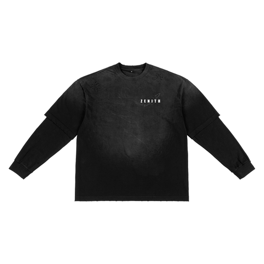Sunfade Hand-Frayed Faux Two-Piece T-Shirt