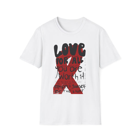 Love For All Unisex Softstyle T-Shirt | Motivational Tee, Gift for Friends, Affirmation Shirt, Empowerment Clothing, Casual Wear